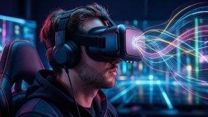 VR Gamer in Cyberpunk