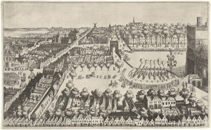 Vreugdevuren te Den Haag na de afkondiging van het bestand, 1609