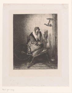 Vrouw aan het spinnewiel