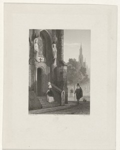 Vrouw betreedt een kerk