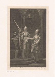 Vrouw en man in kerkinterieur