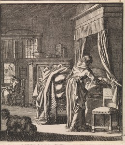 Vrouw haalt een bed af