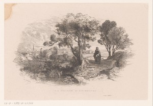 Vrouw in een landschap
