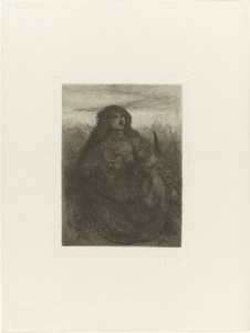 Vrouw in een landschap