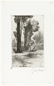 Vrouw in een park