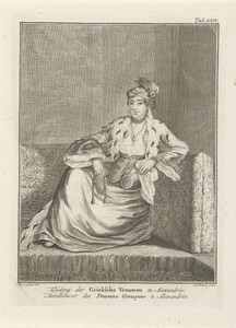 Vrouw in Griekse kledij