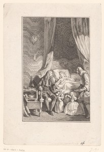 Vrouw in haar ziekbed