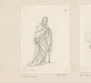 Vrouw in wijde toga