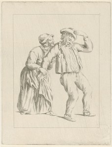 Vrouw met dronken man