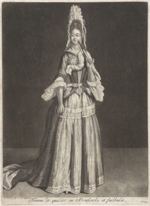 Vrouw met een waaier en Steinkerke das