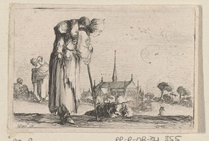 Vrouw met kind op de rug