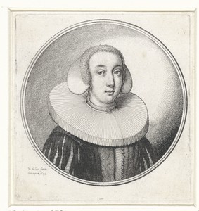 Vrouw met plooikraag