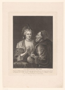 Vrouw met tulband en man met geldbuidel