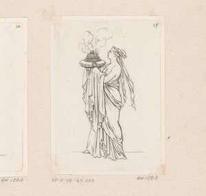 Vrouw met wierrookbrander