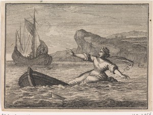 Vrouw op een zinkende boot