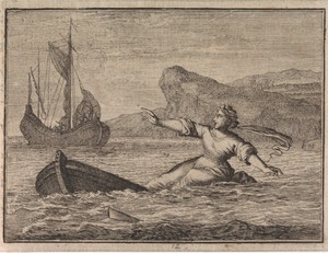 Vrouw op een zinkende boot