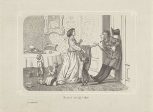 Vrouw trapt man de deur uit