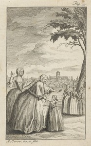 Vrouw verwelkomt een meisje