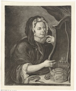 Vrouw voor een spiegel
