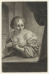 Vrouw voor een spiegel