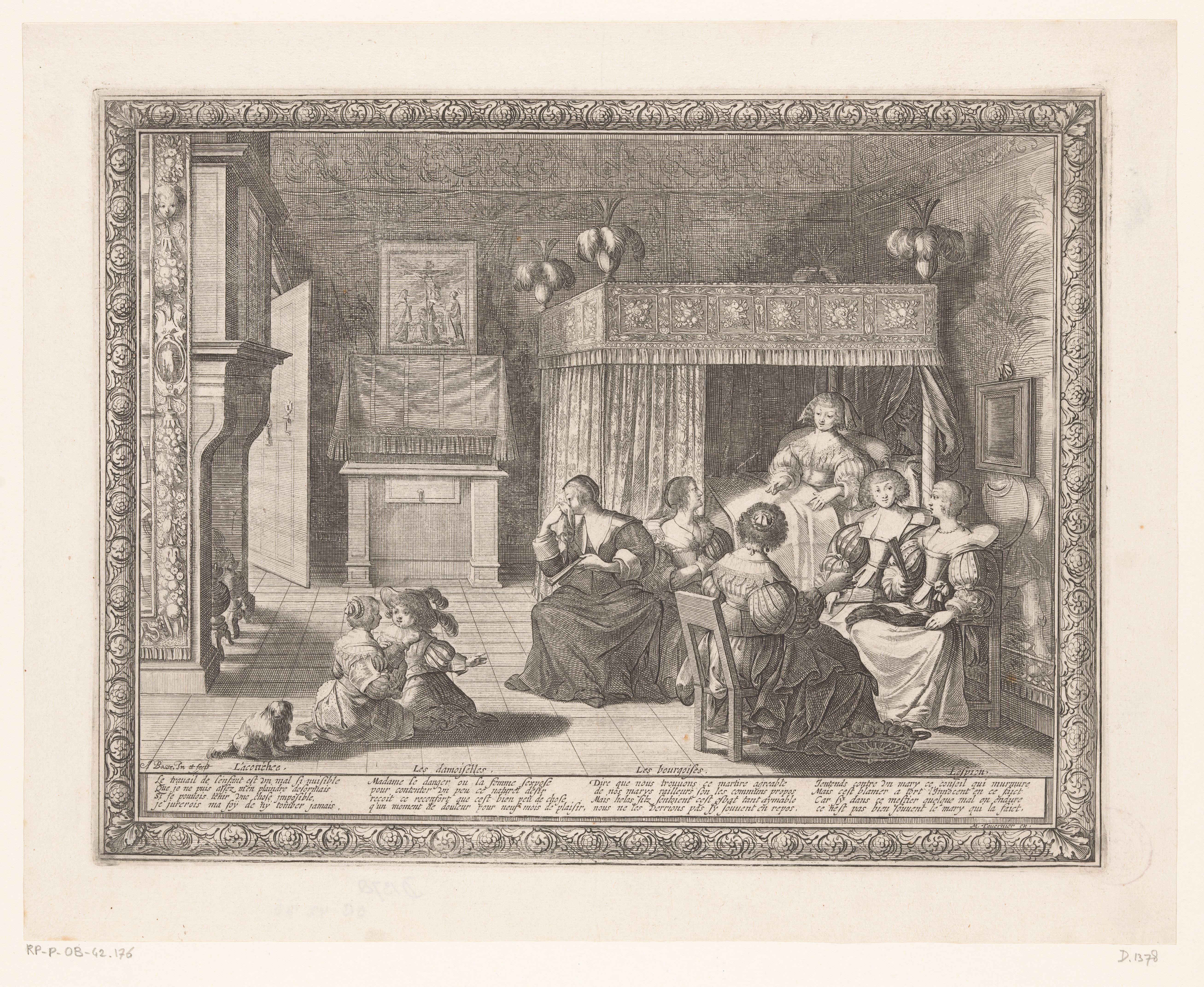 Vrouwen op kraambezoek by Abraham Bosse