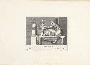 Vrouwenfiguur met sluier en boek