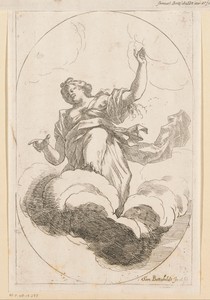 Vrouwenfiguur op een wolk