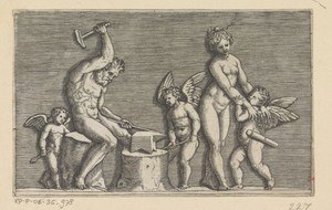 Vulcanus, Venus en drie putti