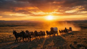 Wagons at Dusk