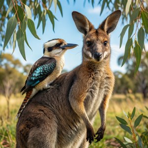 Wallaby and Kookaburra