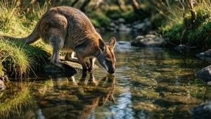 Wallaby at Creek