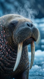 Walrus Tusks Close-Up