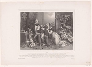 Walter Scott met zijn dochter Charlotte Sophia en zijn kleinzoon John Hugh Lockhart