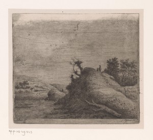 Wandelaars in een duinlandschap