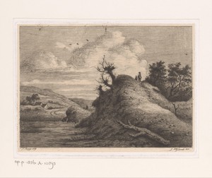 Wandelaars in een duinlandschap
