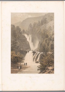 Wandelaars met zicht op de Reichenbachwaterval