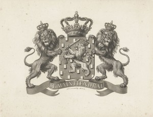 Wapen van Nederland met motto: Je Maintiendrai