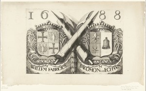 Wapens van 'Willem Fabricius' en 'Salomon van Echten'