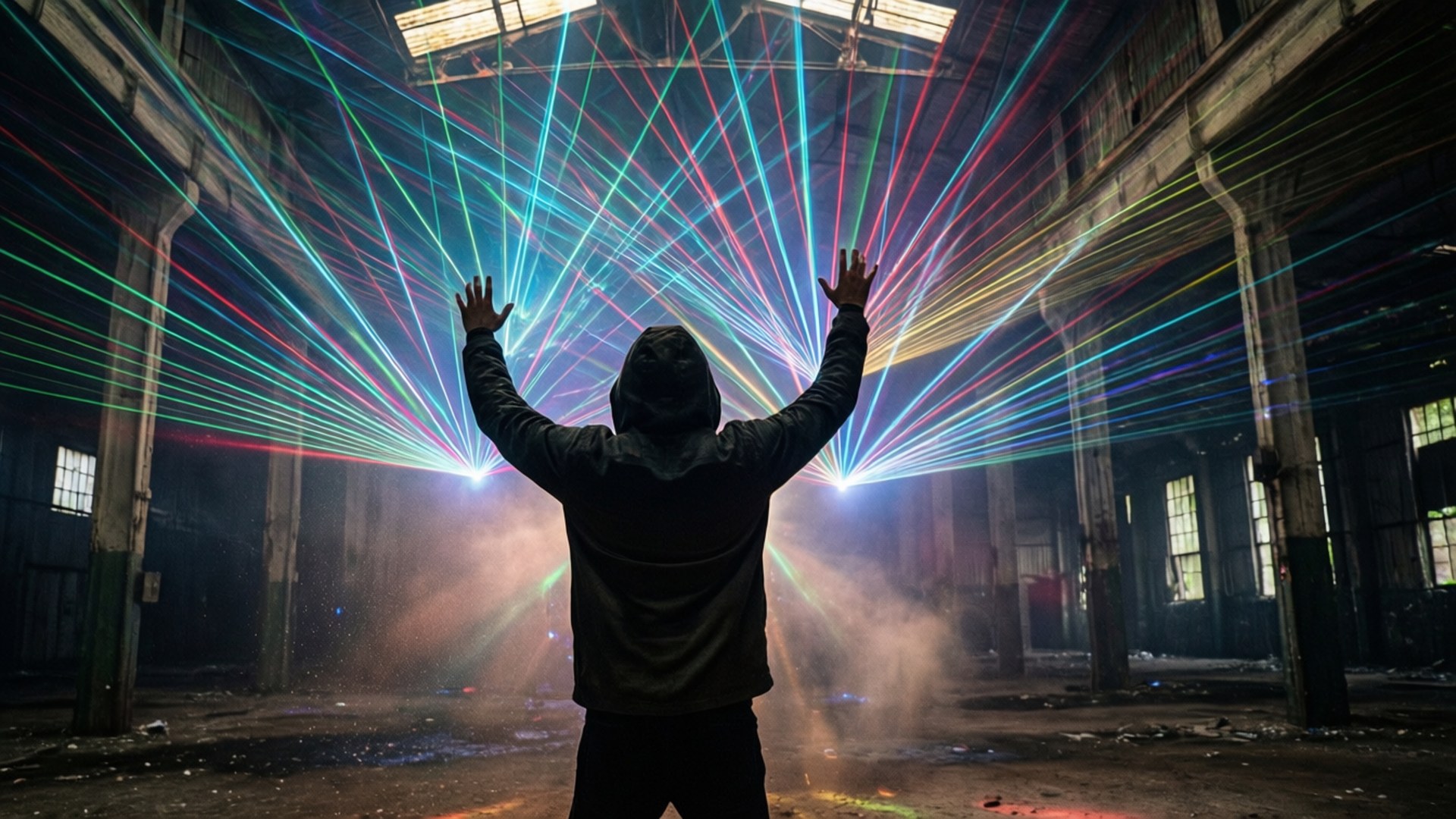 Warehouse Laser Cathedral by Wallpapers.art Studio