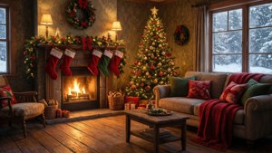 Warm Fireplace Living Room