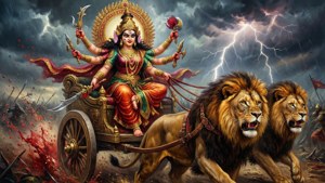 Warrior on Lion Chariot