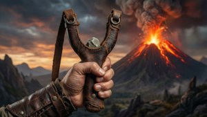 Warrior's Slingshot Before Eruption