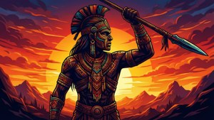 Warrior Sunset Silhouette