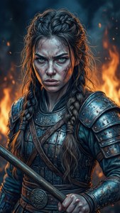 Warrior Woman Cool Drawing