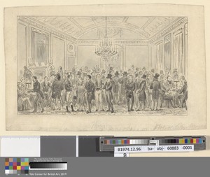 Wash proofs to accompany Westmacott's "The English Spy": The Great Subscription Room at Brooks's or Opposition Members engaged upon Hazardous Points