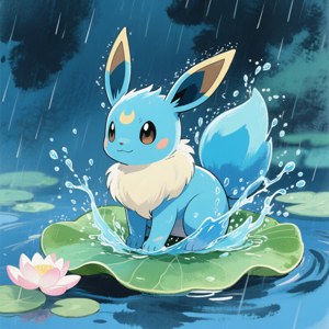 Water Eevee on Lotus