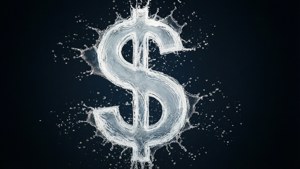 Water Splash Dollar Sign