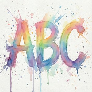 Watercolor ABC Splatter