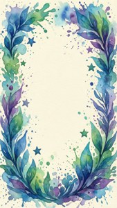 Watercolor Abstract Border