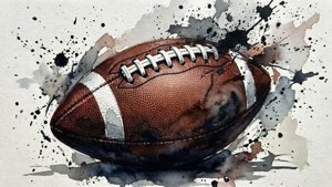 Watercolor Abstract Half Football